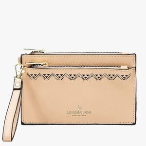 NWT London Fog HANNAH LASER CUT WRISTLET DOUBLE ZIP LATTE (tan)